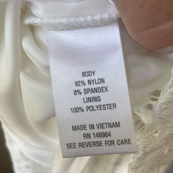 Robbie Bee Cream Lacey Short Sleeve Midi Dress - Picture 3 of 12